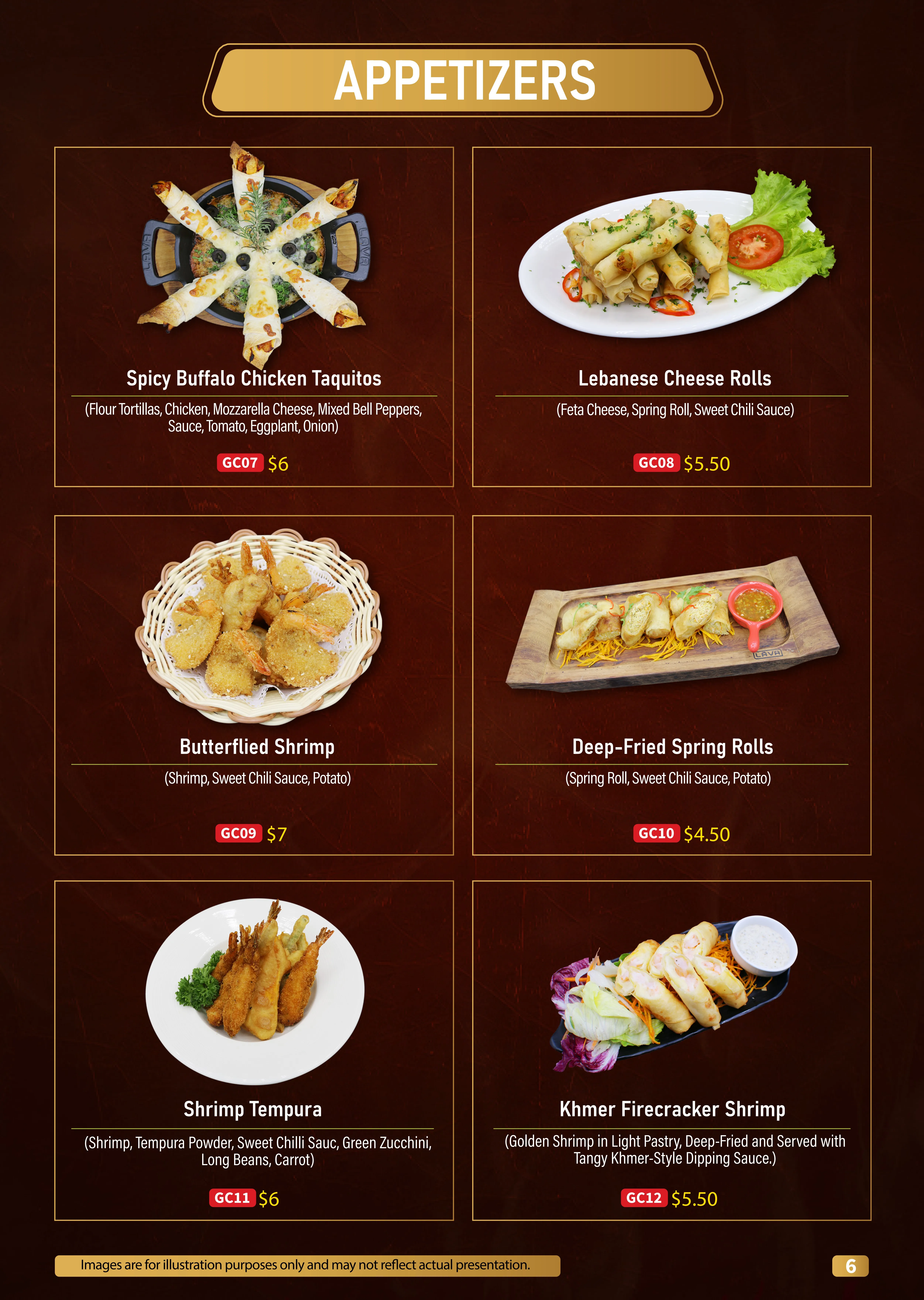 Snack & Appetizers Menu 4